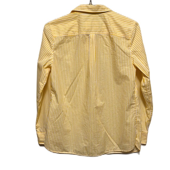 Women’s TALBOTS, Long Sleeves, Button Down, Collared Top, Yellow/White, Medium - Picture 2 of 4